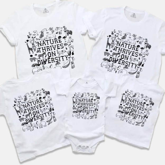 Nature Thrives On Divesity Family Matching Tees Beepumpkin