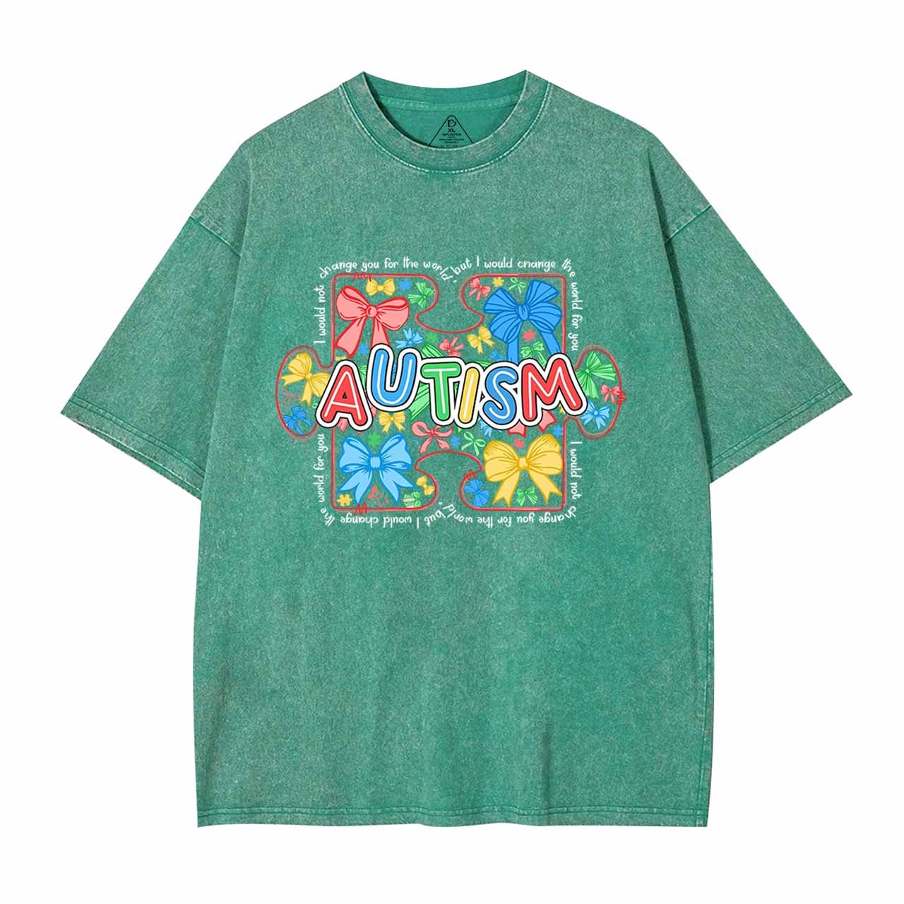 Autism Awareness Coquette Mama Washed T-Shirts