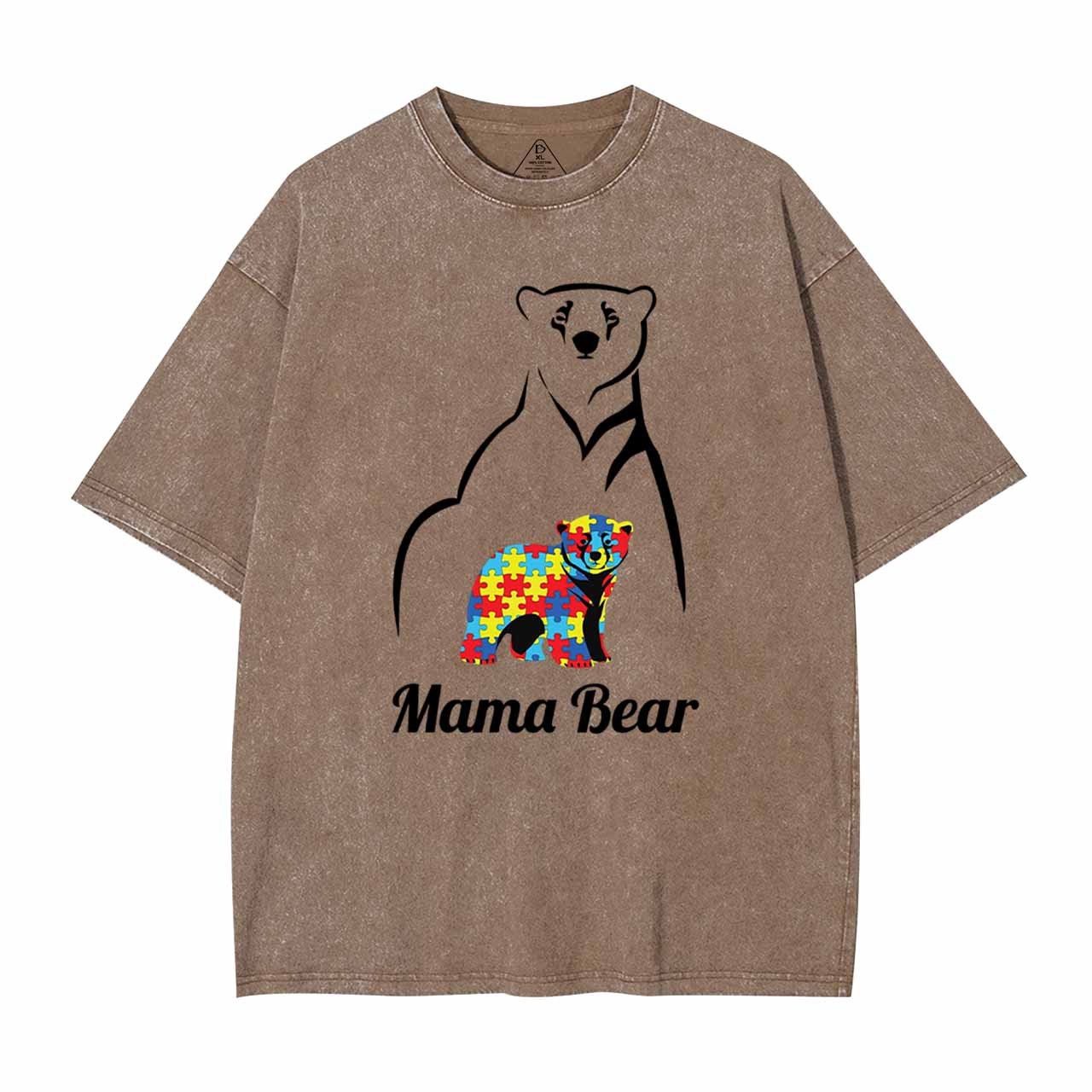 Autism Mama Bear Washed T-Shirts
