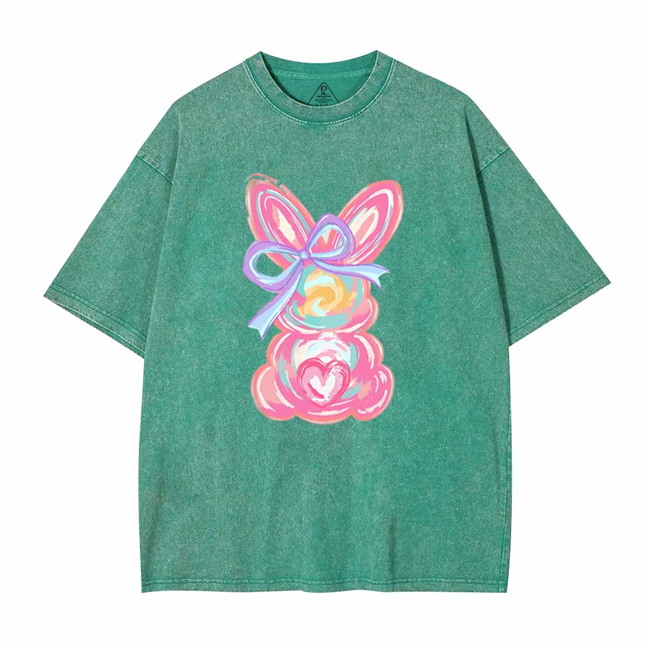 Brushstroke Bunny Easter Mama Washed T-Shirts