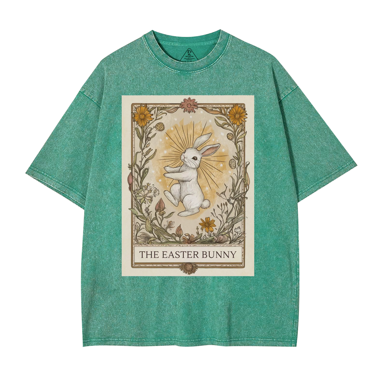 Easter Bunny Tarot Card Lover Mama Washed T-Shirts