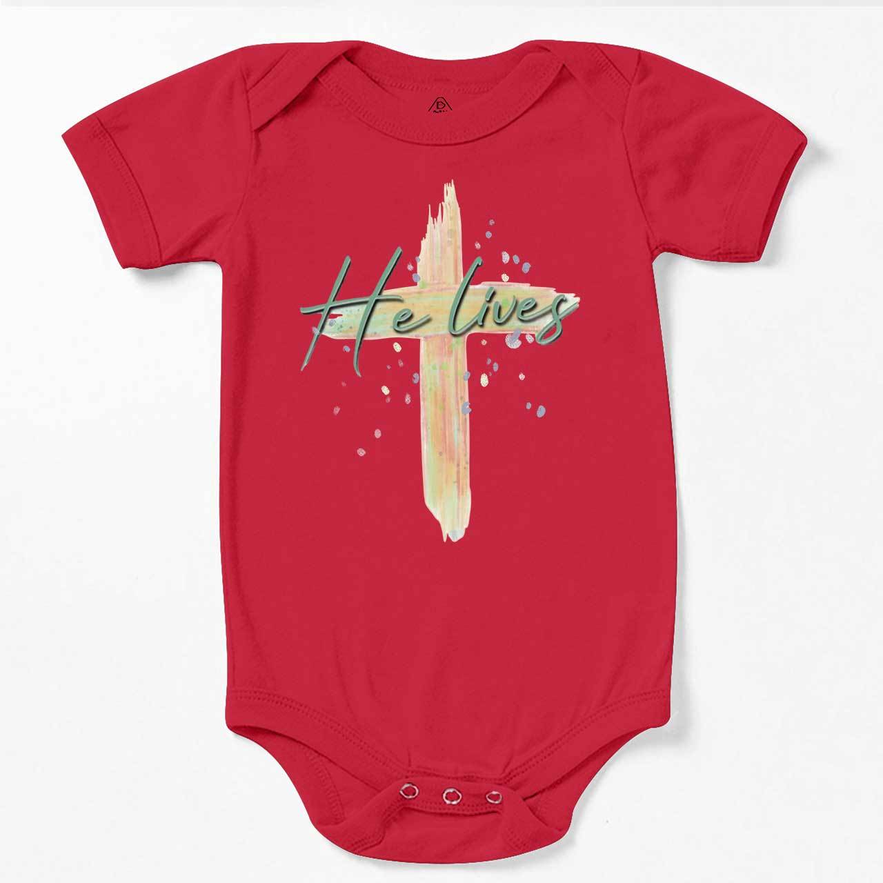 He Lives Natural Bodysuit Beepumpkin