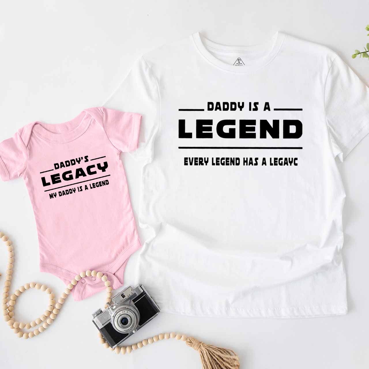 Personalized Daddy Is A Legend Dad&Me Matching Shirts 