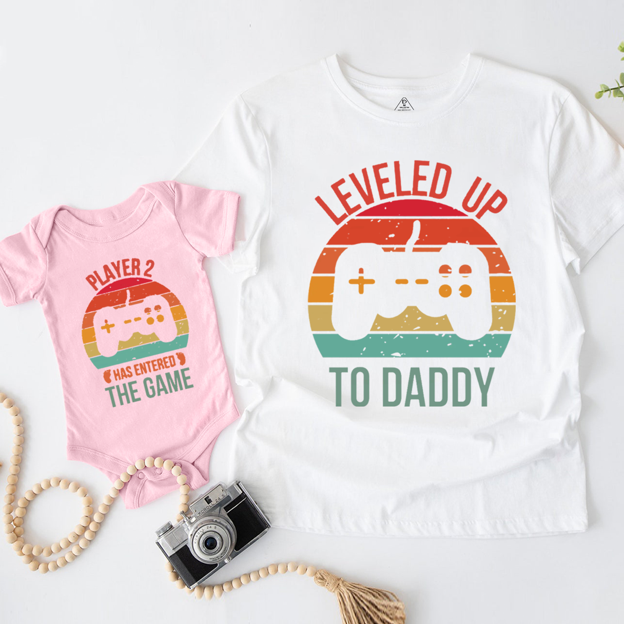 Leveled Up To Daddy Player 2 Has Entered The Game Dad&Me Matching Shirts