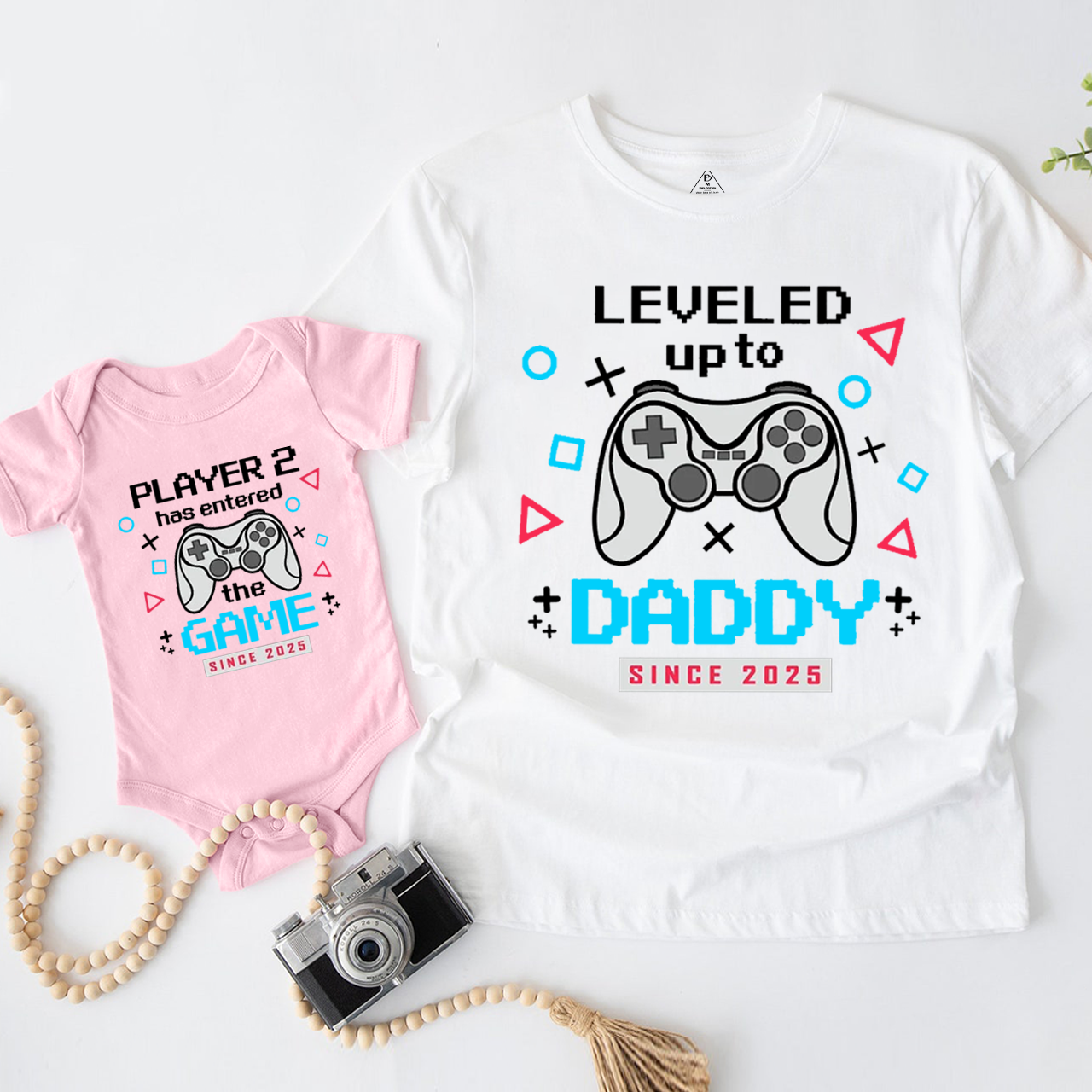 Leveled Up To Daddy Dad&Me Matching Shirts