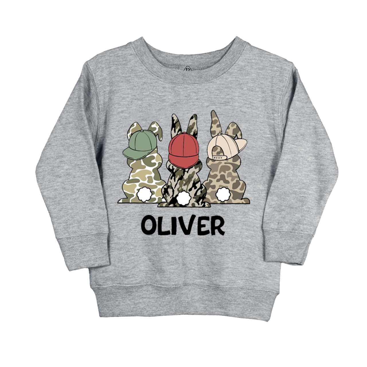 Personalized Name Camouflage Easter Bunny Kid's Sweatshirt