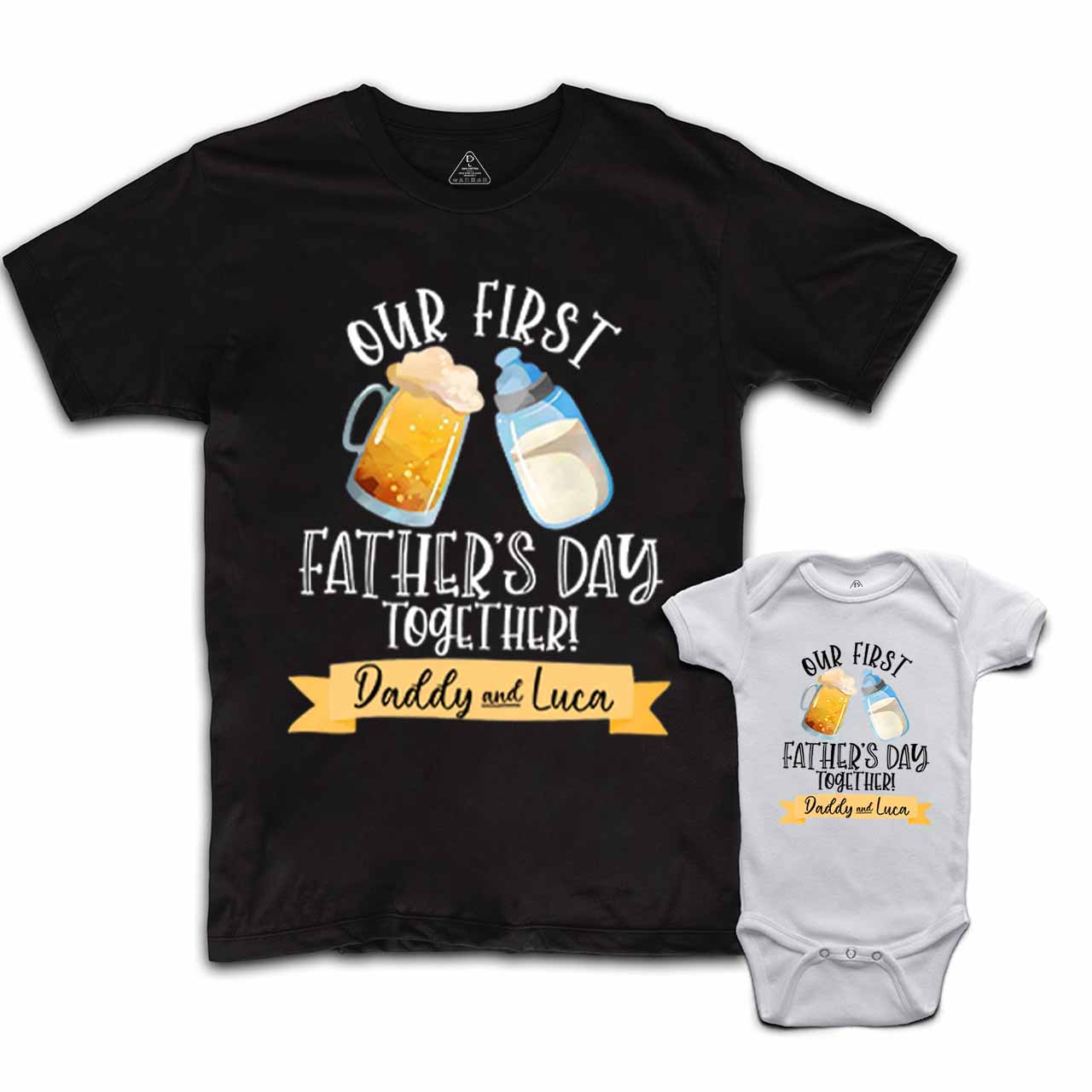 Personalized Our First Father's Day Dad&Me Matching Shirts