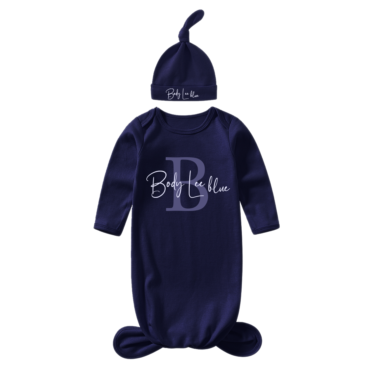 Personalized Capital Letters Name Baby Gown With Hat
