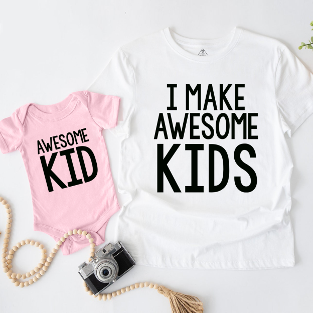 I Make Awesome kids Matching Dad& Me Shirts
