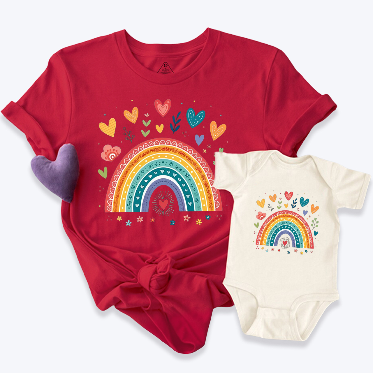 Rainbow Heart Mom&Me Matching Tees