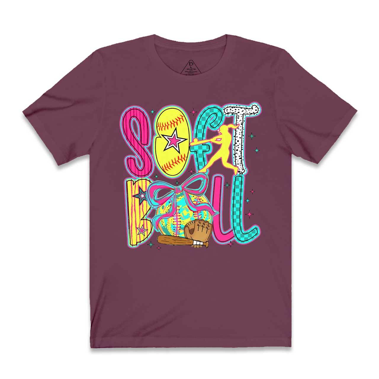 Softball Coquette Game Day Mama T-Shirts