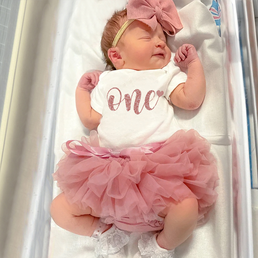 3 Pieces Personalized Baby Girl's Age Tutu Outfit Set
