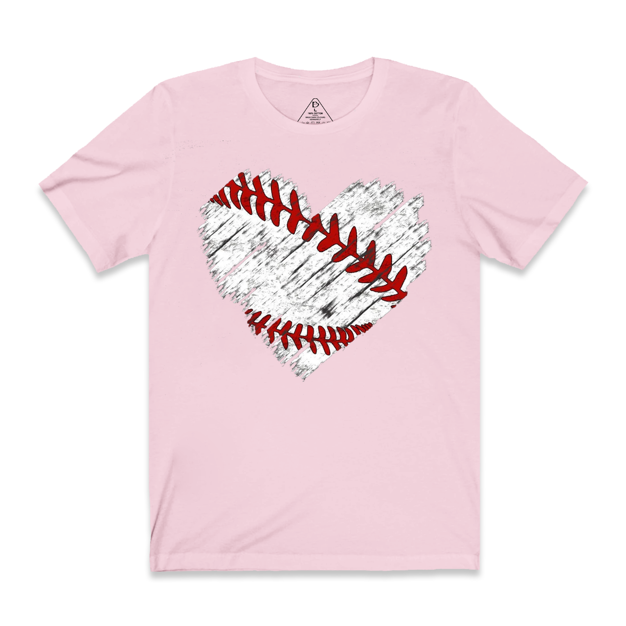 Baseball Distress Heart Mama T-Shirts