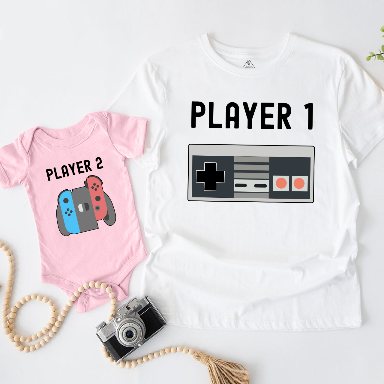 Retro Video Game Dad and me Matching Gift Shirt