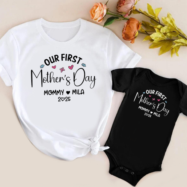 Personalized Our First Mothers Day Mom&Me Matching Tees