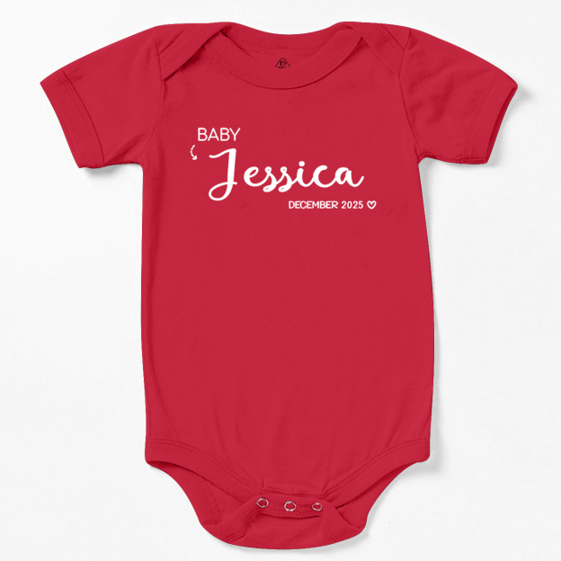 Baby Name & Birthday Personalization Bodysuit For Baby 