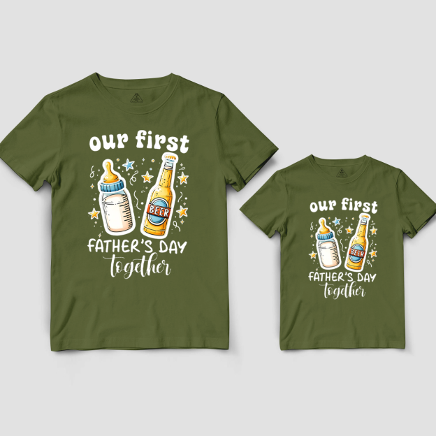 Beer Milk Bottle Dad&Me Matching Shirts