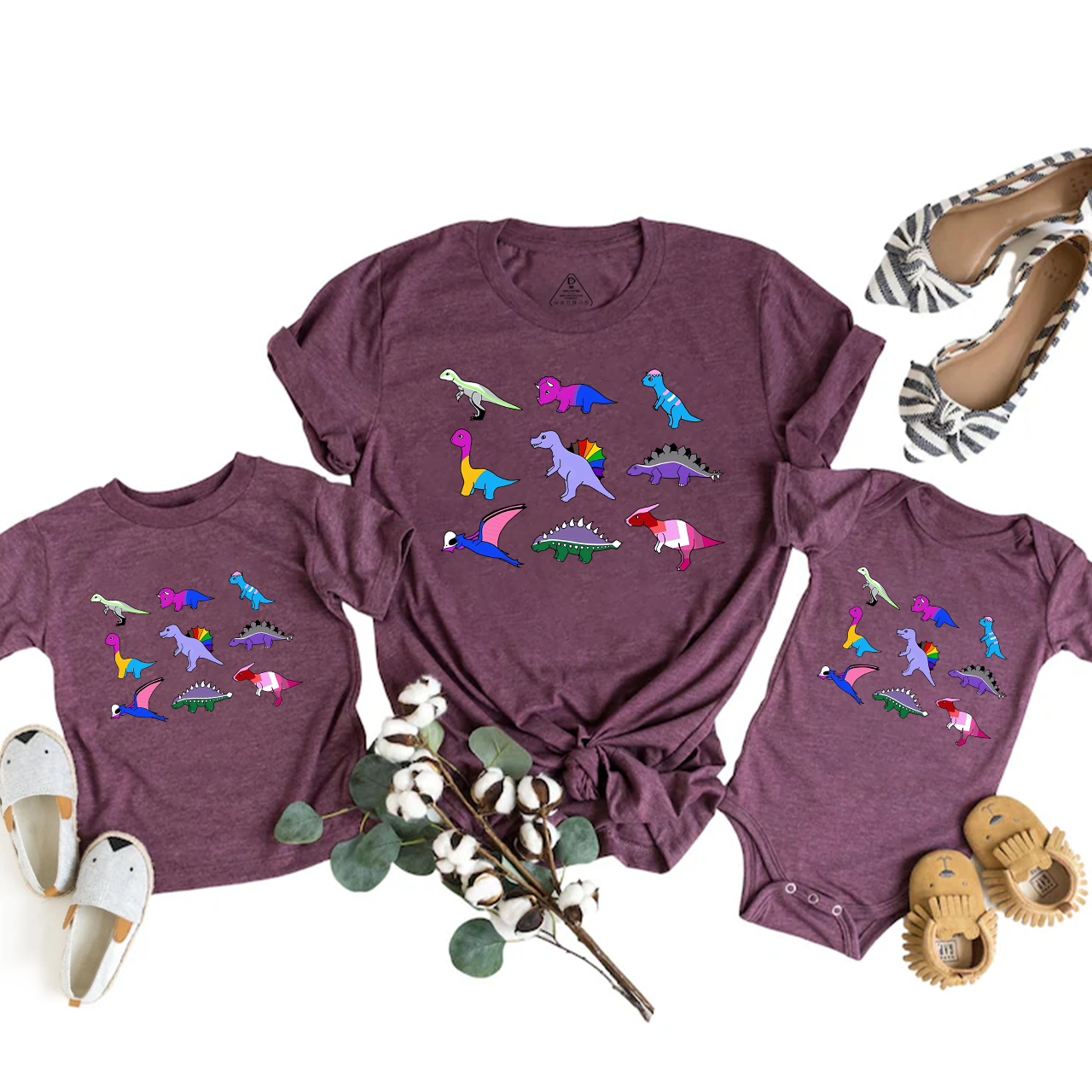 Pride Dinosaurs LGBTQ Family Matching Tees Beepumpkin