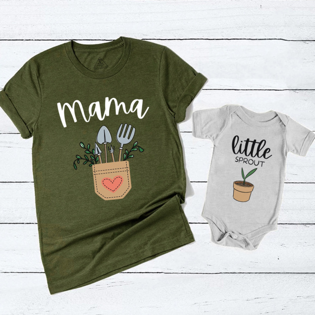 Personalized Names Little Sprout Mom&Me Matching Tees