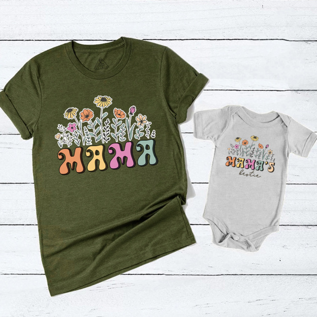 Retro Flower Mom&Me Matching Tees