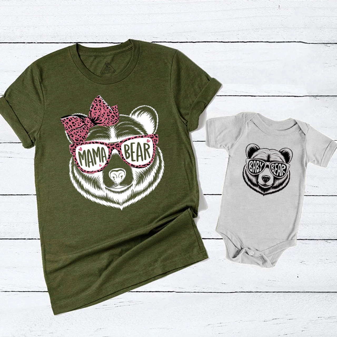 Mama Bear Baby Bear Mom&Me Matching Tees