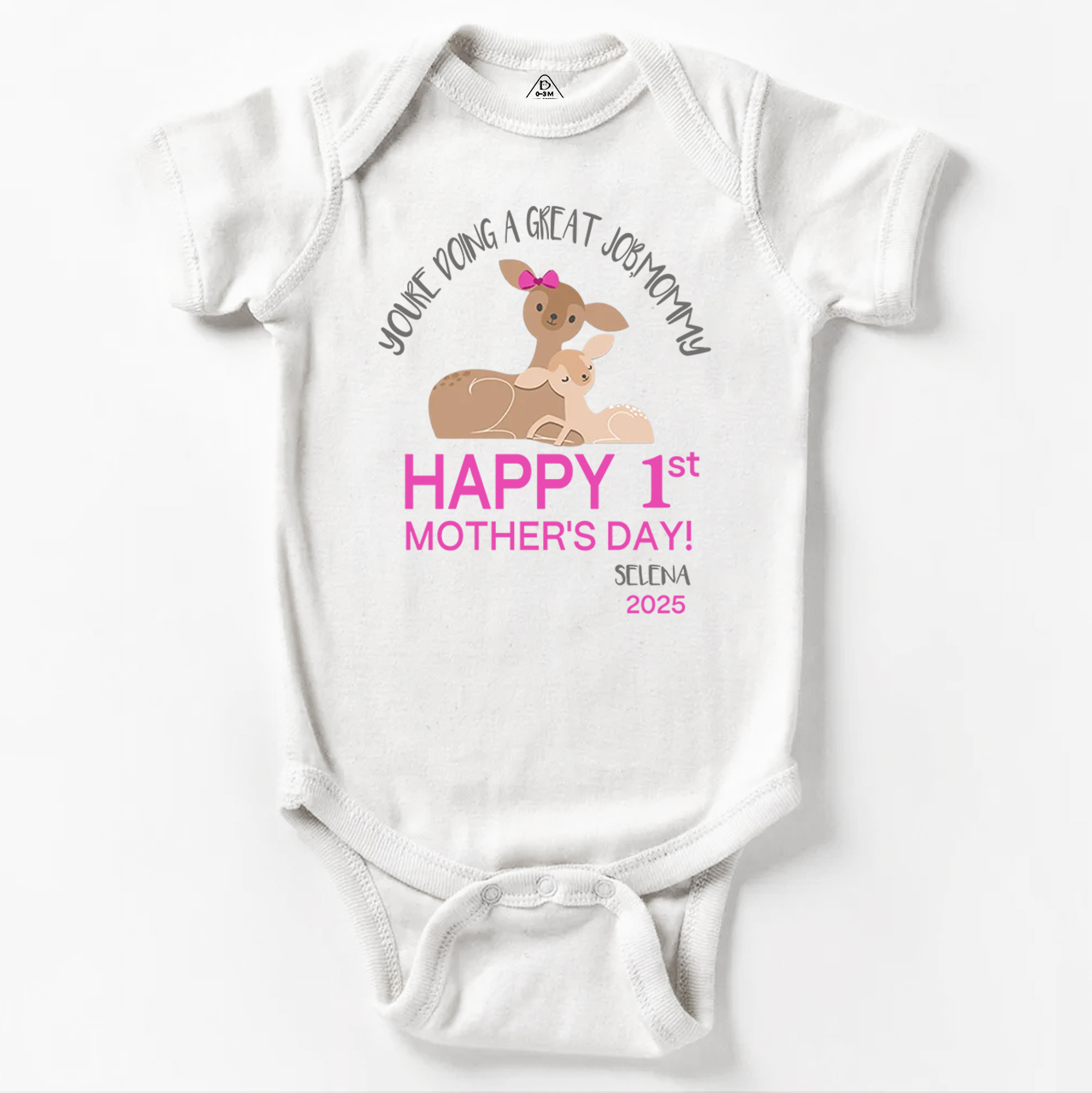 Happy 1st Mother's Day Deer Bodysuit For Baby