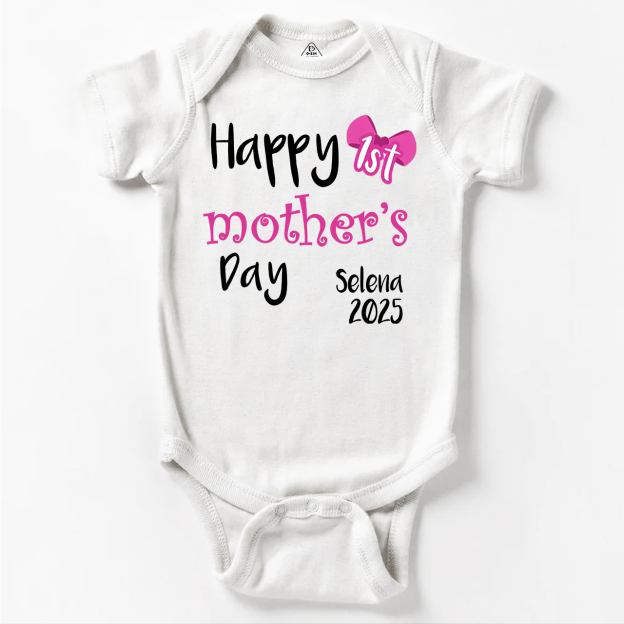 Personalized Happy 1st Mother's Day Bodysuit For Baby