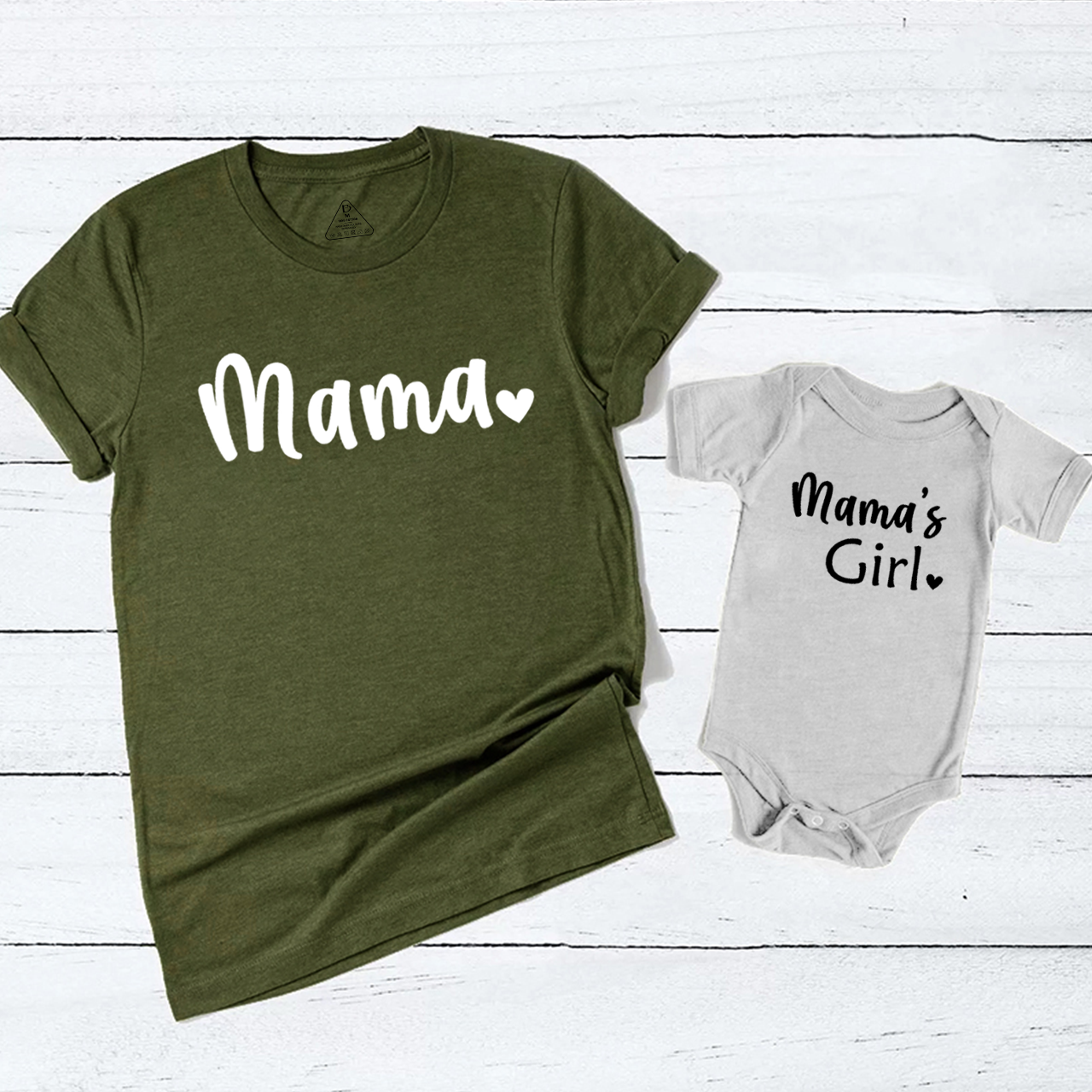 Personalized Mama's Boy Mama's Girl Mom&Me Matching Tees