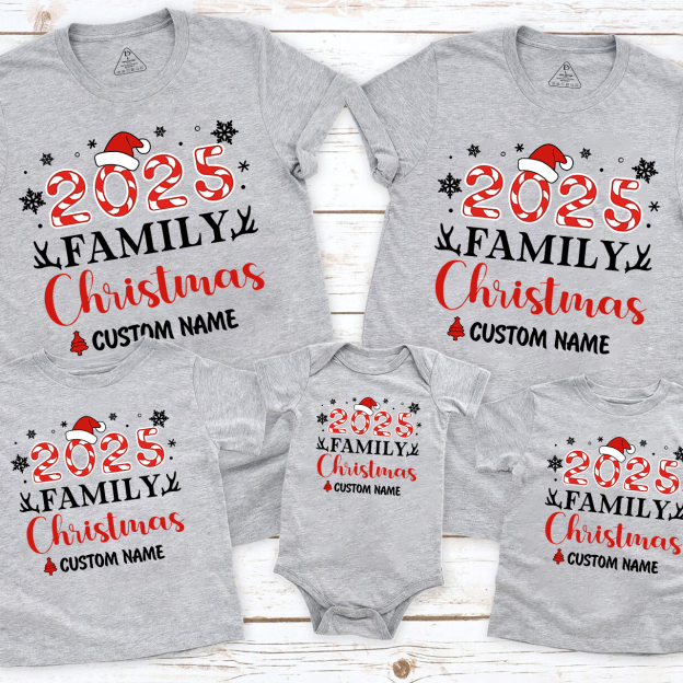 Antlers And snowflakes Christmas Family Matching T-Shirts