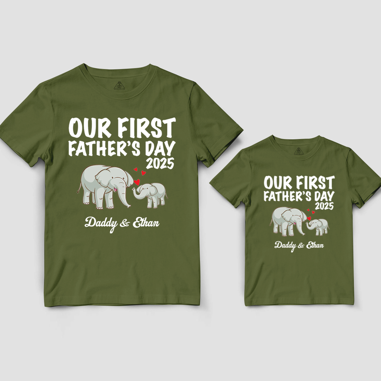 Personalized Elephant Love Launch Dad&Me Matching Shirts