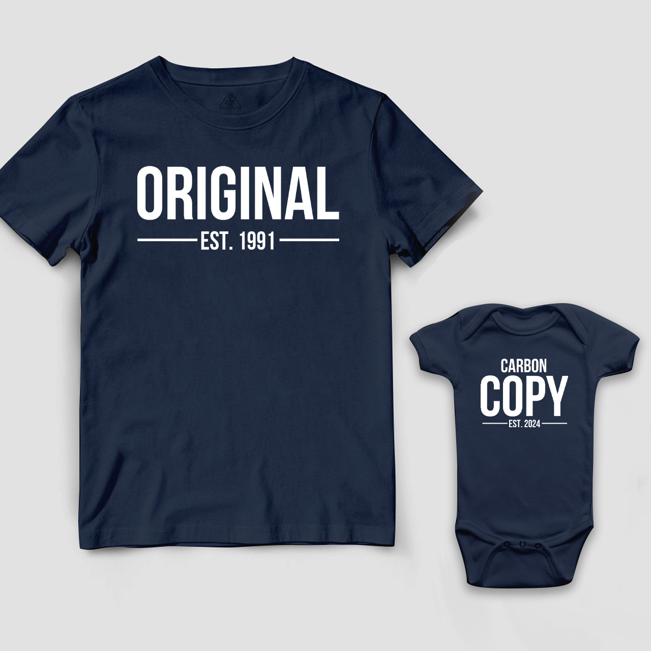 ORIGINAL Est. & CARBON COPY Est. Matching Tees For Dad and me