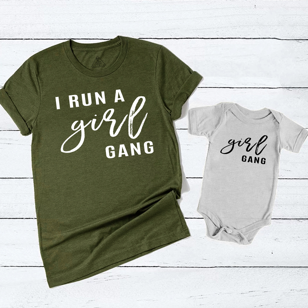 I Run A Girl Gang Mom&Me Matching Tees