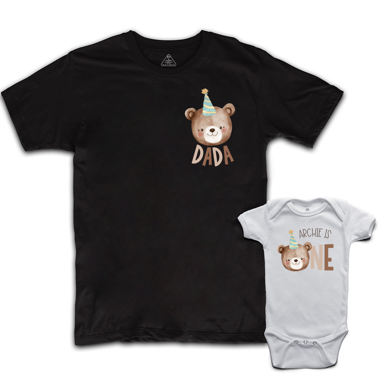 Personalized Bear 1st Birthday Dad&Me Matching Shirts