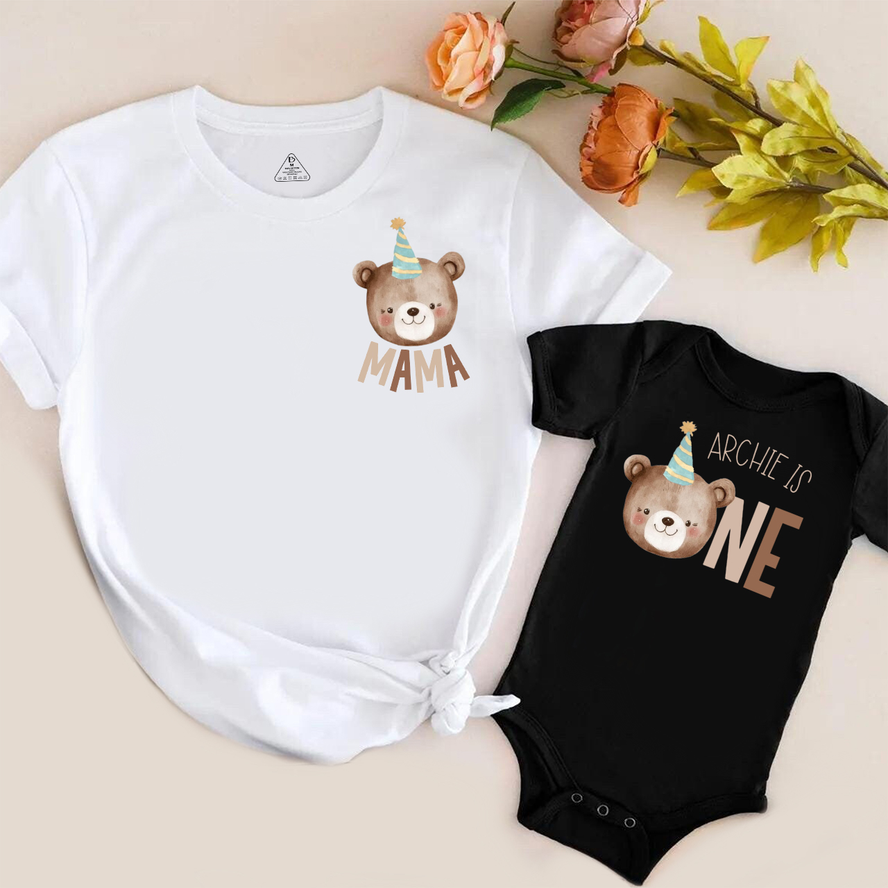 Beary First Birthday Mom&Me Matching Tees