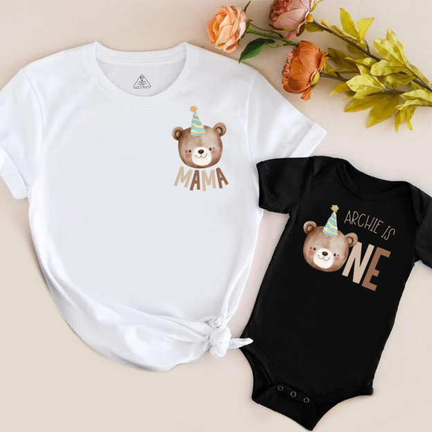 Beary First Birthday Mom&Me Matching Tees