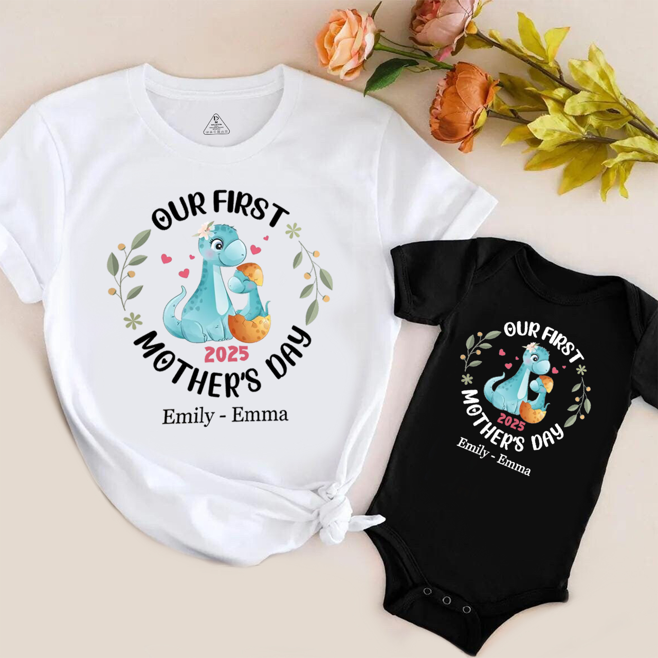 Personalized Animal First Mother's Day Mom&Me Matching Tees