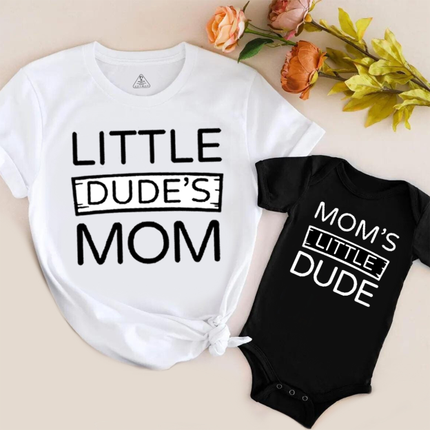 Mom's Little Dude Mom&Me Matching Tees