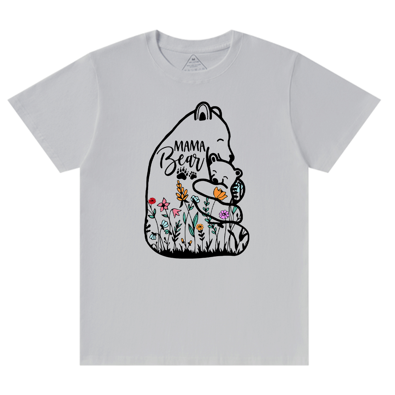 Cute Mama Bear And Baby With Wildflowers Tees