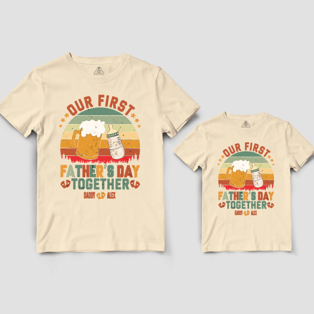 Personalized Our First Fathers Day Together Dad&Me Matching Shirts