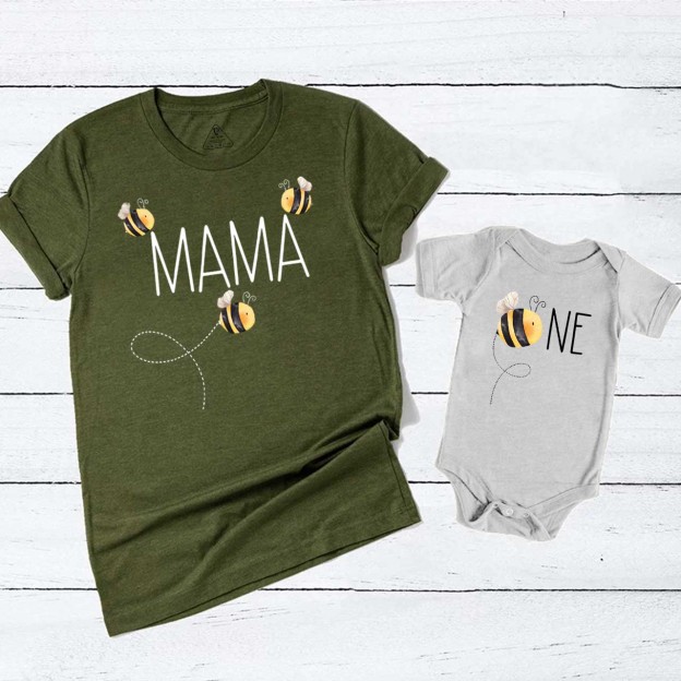 Bee First Birthday Mom&Me Matching Tees