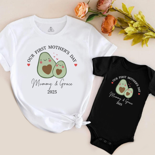 Personalized Avocado Mom&Me Matching Tees