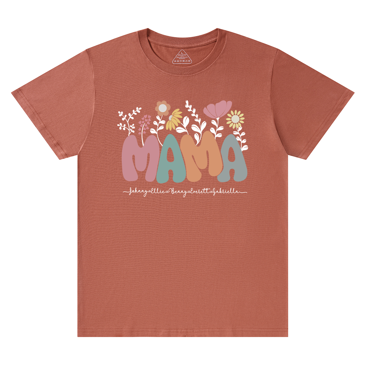 Personalized Floral Mom Shirt With Kids Names