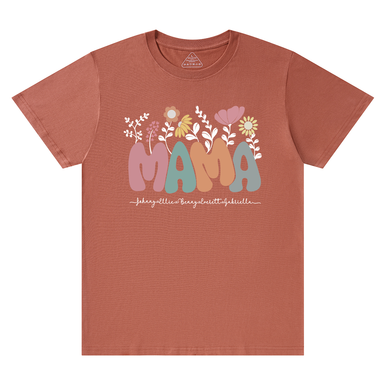 Personalized Floral Mom Shirt With Kids Names