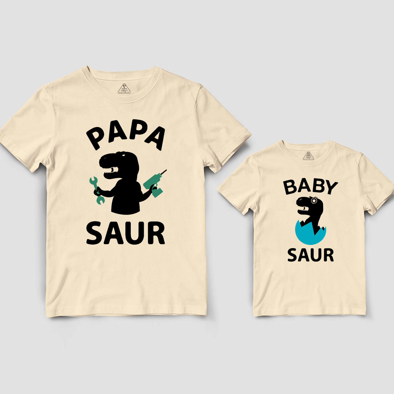 Trex Papa Baby Saur Dad and me Shirt & Baby Bodysuit