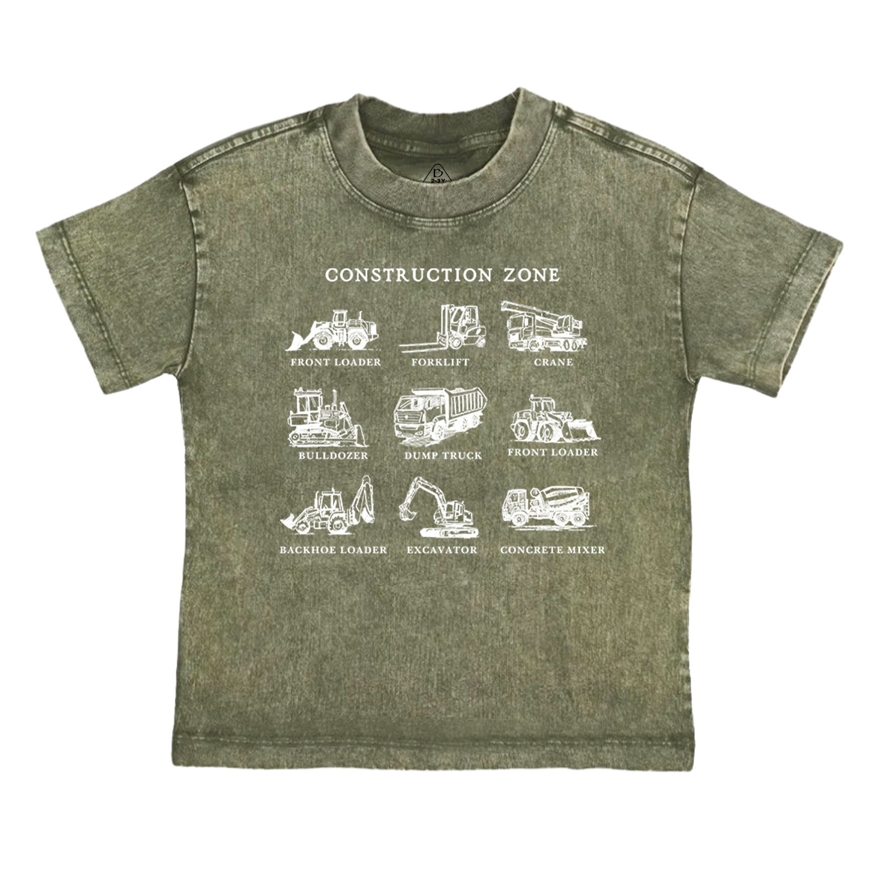 Construction Zone Toddler&Kids Washed Tees