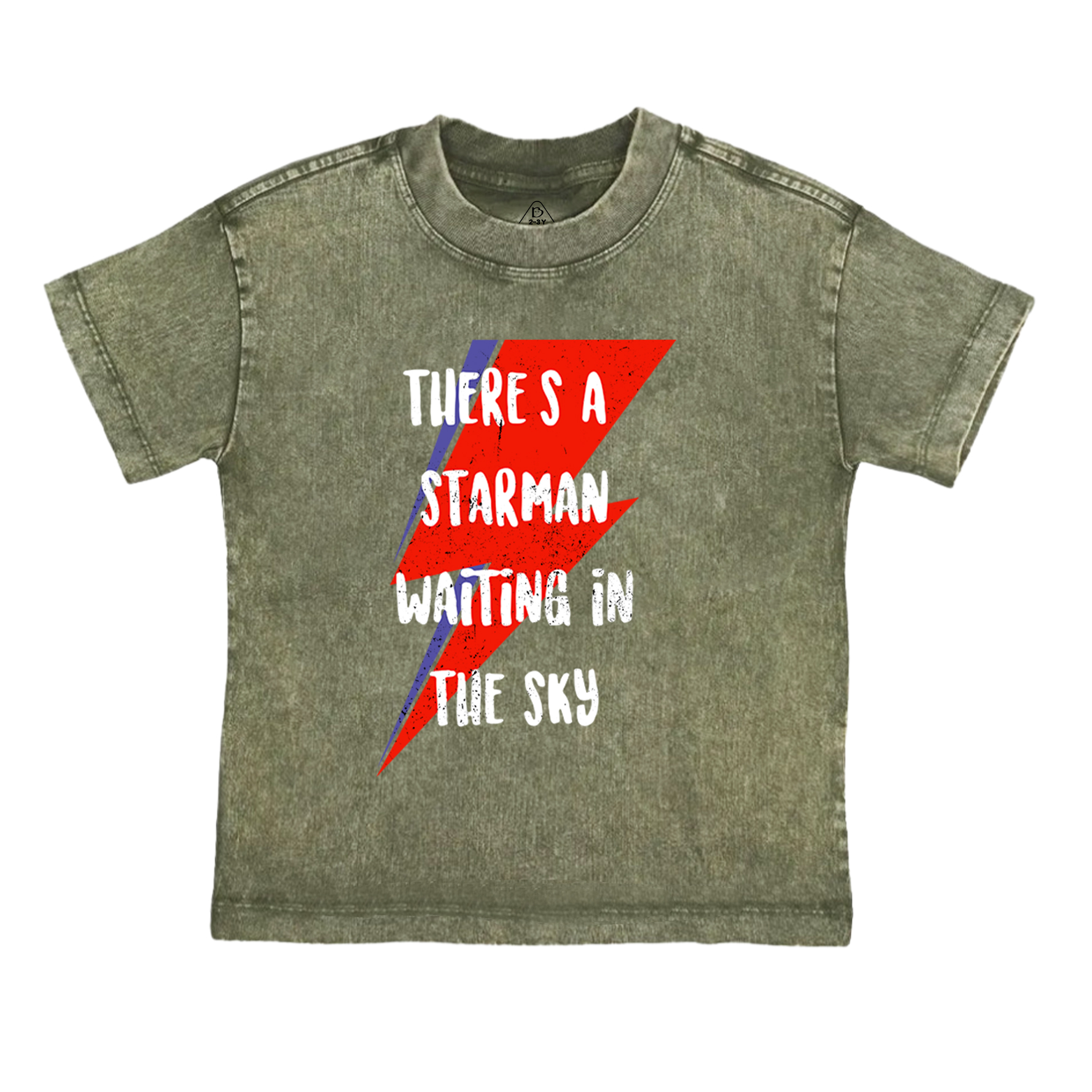Red And Blue Lightning Toddler&Kids Washed Tees          