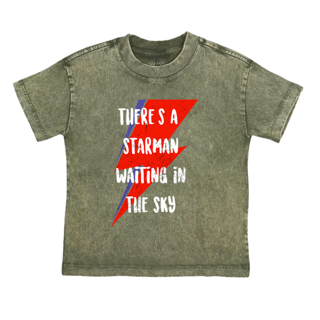 Red And Blue Lightning Toddler&Kids Washed Tees          