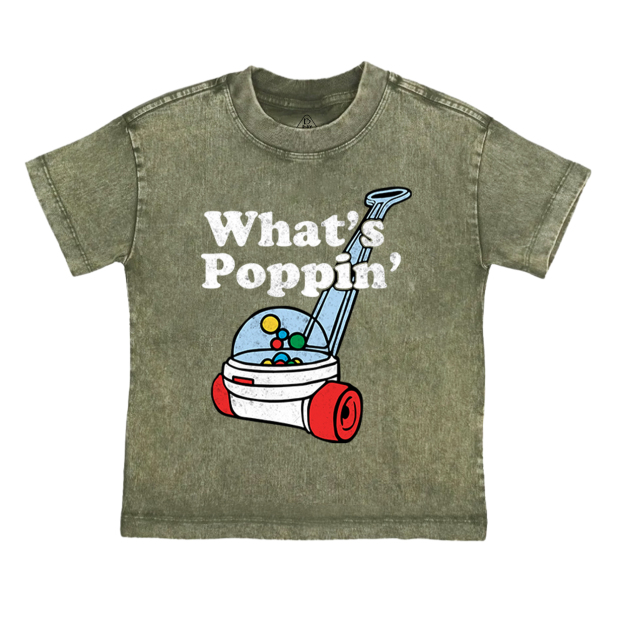 What's Poppin' Toddler&Kids Washed Tees