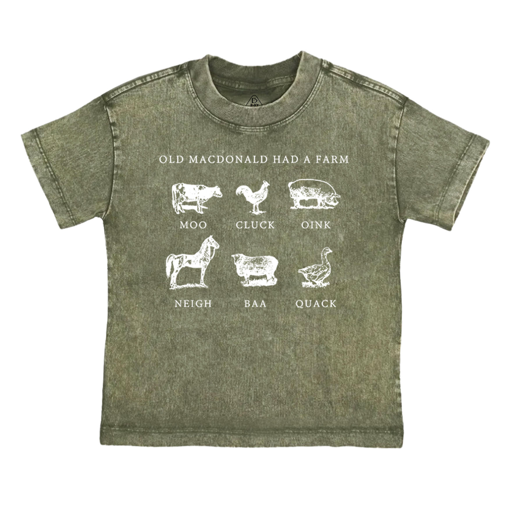 Had A Farm Kids Retro Natural Toddler&Kids Washed Tees
