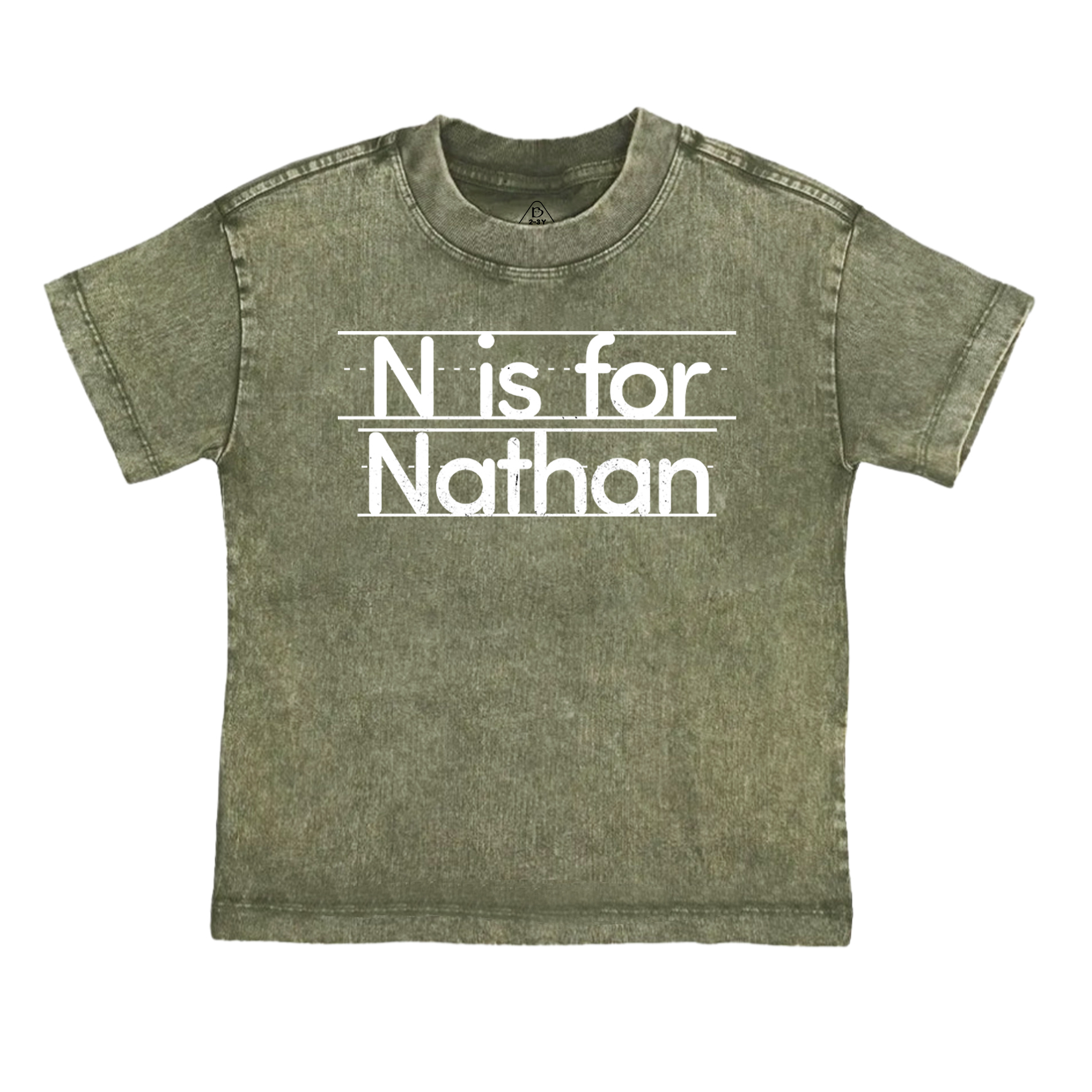 Custom Initial Back To School Toddler&Kids Washed Tees    